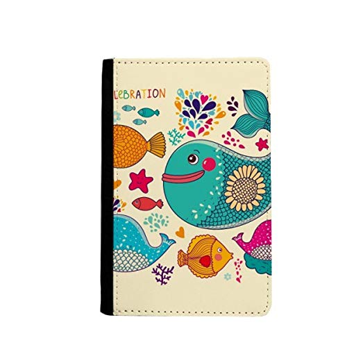 Étui portefeuille de voyage porte-carte motif poisson coloré pochette de transport