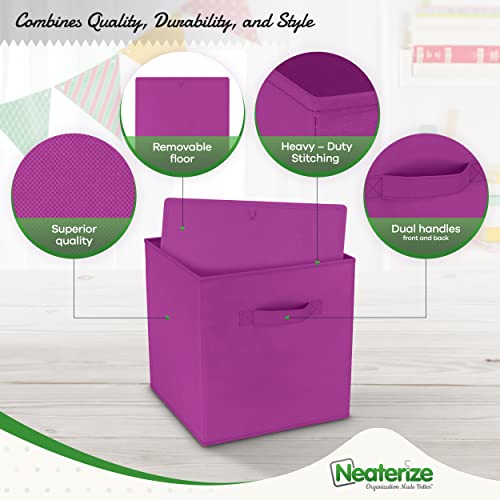 Neaterize 11 Inch Cube Storage Bins For Kids - Set Of 8 - Fits Into Most Storage Cubes Organizer, Perfect For Toy, Clothing, Nursery Or General Closet Organization #TOP5