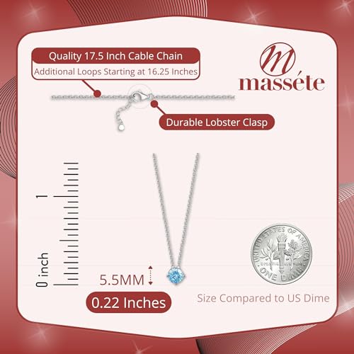 Sterling Silver Floating Solitaire Necklace Pendant for Girls Simulated Birthstone4