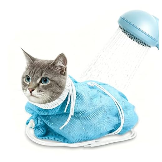 Cat Bathing Bag-Anti Scratch Grooming Shower Washing Bag for Nail Trimming