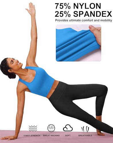 Image of PINSPARK Sports Bra Longline Racerback Tank Tops for Women Padded Workout Yoga Top