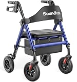 soundfuse Rollator with 8 Inch PU Wheels