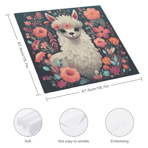 Servilletas de Tela con Estampado de Llama y Flores 18x18 Pulgadas miniatura 2