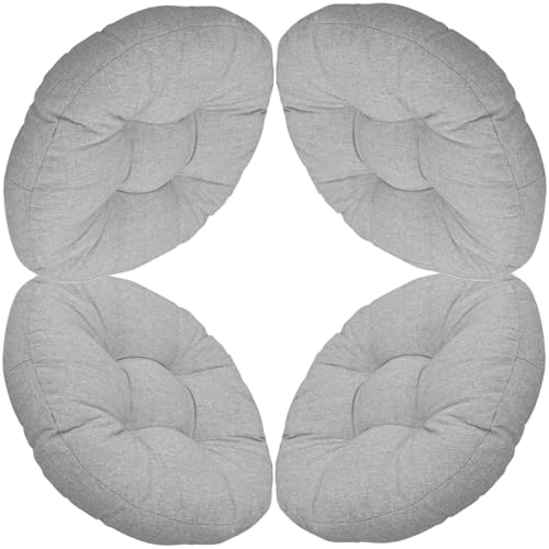 uyeoco Set di 4/2/1 Cuscini Rotondi per Sedie Cucina, 40x40/45x45/50x50cm per Sedie da Pranzo,Esterno, Giardino, Cucina, Ufficio, Soggiorno(Medium grey.,4PCS_45X45CM)