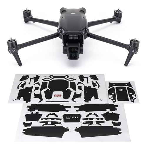 WRAPGRADE Skin Stickers compatible with DJI Air 3, Stealth Black