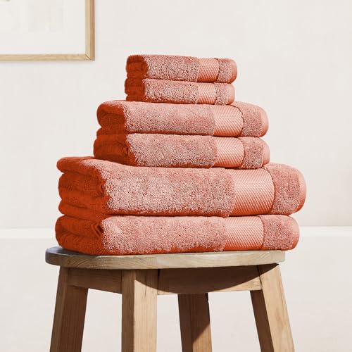 BIOWEAVES Organic Cotton 6‑Piece Towel Set – Burnt Orange