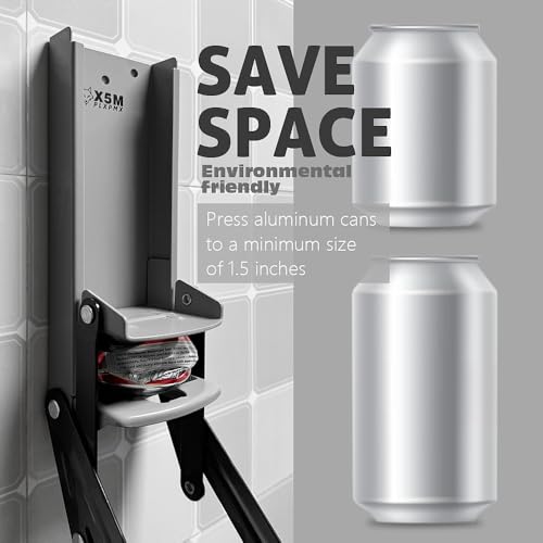X5MPLXPMX 16oz 12oz metal Can Crusher Wall Mounted,Aluminum Can Crushers Heavy Duty,Can Crushers for Recyclings With Bottle Opener and Non-Slip Mat for Recycling,Home Improvement Must Haves by
