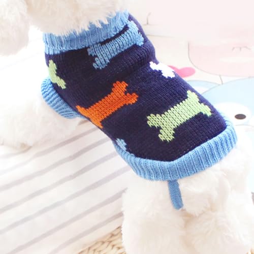 Dog Jumper,Warm Dog Sweater for Small Dogs Winter Knitted Pet Pullover Soft Turtleneck Dog Clothes Vest Pet Apparel for Yorkshire Jack,Chihuahua,Welsh Corgi,Cat (Blue, M) - Image 6
