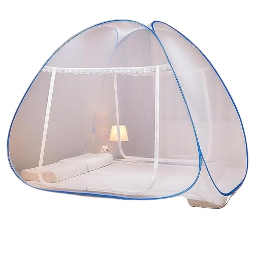 mosquito net for double bed | foldable machardani for home | durable 30 gsm polyester fabric mosquito net | strong & breathable double bed net protection