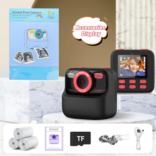 Kids Instant Digital Cameras for Boys and Girls, 1080P HD Dual-Lens Selfie Digital Camera with Print Paper & TF Card, Christmas Birthday Gifts Toys for Toddler and Teenagers Age 3-16 Years Old - image 7