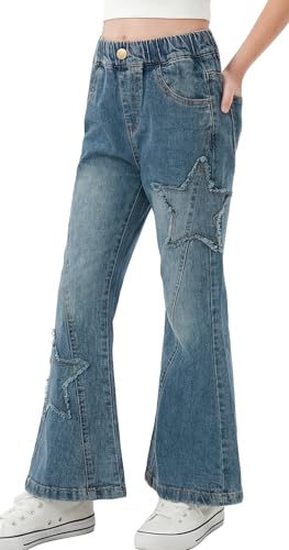 Jeans évasés pour filles SEAUR en denim élastique de 4 à 14 ans