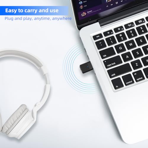 Image of USB Bluetooth Adapter for PS5, PS4, Switch, Mac, PC - Type C Bluetooth Receiver, aptX HD, Plug & Play Mini USB Audio Adapter for Gaming, Meetings & Music