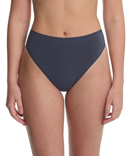 Natori Bliss - Calzoncillos de algodón de corte alto para mujer, Azul Marino(Vintage Navy), Large