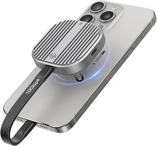 Image of ProRes 4K@120Hz Enclosure Compatible with Magsafe 2230 NVMe, Supports iPhone 16 /15 Pro /Pro Max, 10Gbps USBC 3.2, 100W PD, Heat Sink Chassis, Fits M.2 PCIe M-Key 2TB (SSD Not Included)