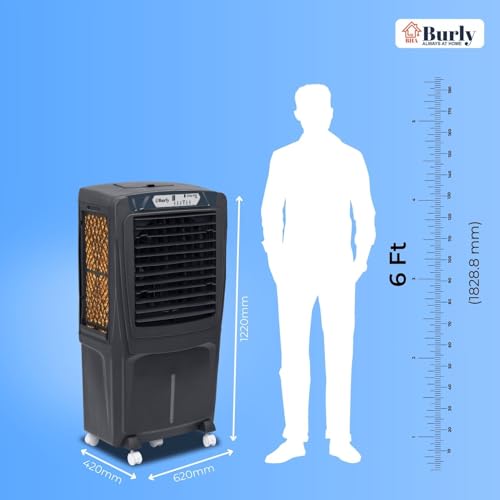 Image of Bhaburly EV 90L Desert Air Cooler for Home BLDC Motor110W Smart Water Saving Touch Remote Control Empty Tank Alarm Timer & Swing Function 16 Inch Fan Blade Energy Efficient Cooler 5 Yr Motor Warranty