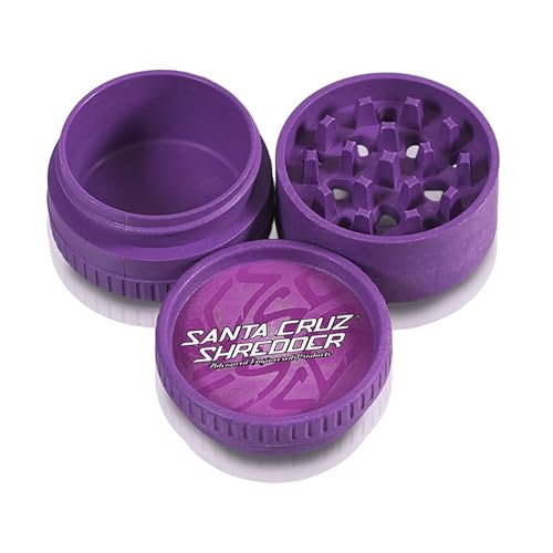 Santa Cruz Shredder Molinillo para hierbas moleteado superior para un agarre más fuerte, 3 piezas de 2.2 pulgadas (morado)