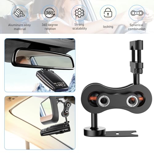 Image of SDSACZMU Radar Detector Mount,Aluminum Rearview Mirror Rod Radar Bracket,for Escort /Beltronics Vector /Rocky Mountain Phantom-T Radar
