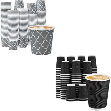 Lamosi 600 Pack 4 oz Paper Cups and Disposable Coffee Cups 12 oz 100 Pack