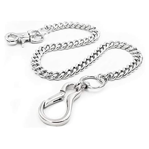 Uniqsum Big clasp Heavy wallet chain Thick Curb Cuban Biker Key Jean Chain SJ47 (Silver) Cover