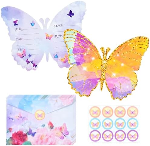 Cartas de Invitación de Mariposa, 36pcs Tarjeta de Invitación Mar...
