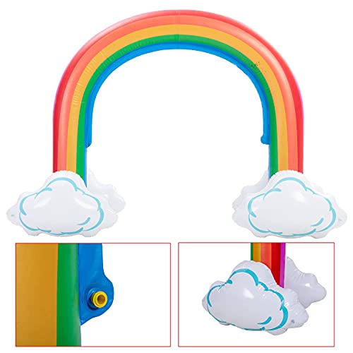 image for Sloosh Inflatable Rainbow Sprinkler for Kids, Large Water Sprinkler Ou