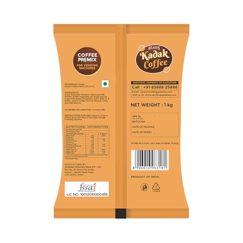 Image of Atlantis 3 in 1 Instant Kadak Cardamom Tea and Coffee Premix Powder Combo (Contains Tea, Coffee, Milk and Sugar) 1 Kg each for Vending Machines /Manual Use