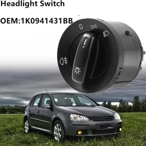 Interruptor control luz antiniebla y faros con ajuste de perilla suave para VW Caddy 6