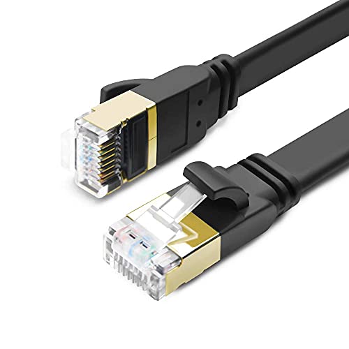 Cable Ethernet CAT 8 plano 6ft+15ft negro RJ45 miniatura 2