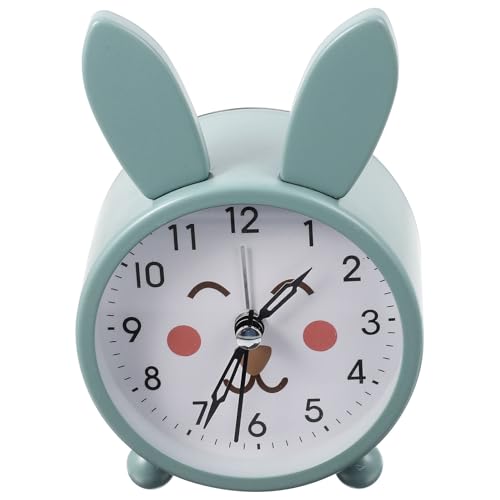 LIFKOME 可愛いウサギ形状静音目覚まし時計 夜間ライト付きデスク用アラームクロック オフィス寝室装飾対応 バッテリー不要で長持ち