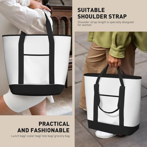 Grand sac isotherme doux à imprimé blanc de courses réutilisable - 8