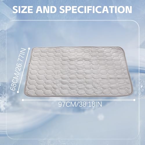SilverChry Kühlmatte Für Hunde 97 * 68 cm, Kühldecke Hund, Kühlmatte Katze, Ungiftige Kühlpads für Haustiere, Waschbare Kühlmatte Für Haustiere, Kann im Innen- und Außenbereich Verwendet Werden