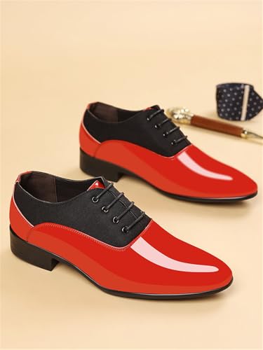 Men's Vintage High Gloss Dress Shoes Patent Leather Oxford Business Suit Tuxedo Formal Shoes Prom Weddings3