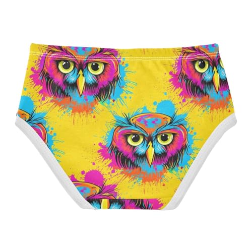 Joisal Cartoon Doodle Owl Cool Girl Panties Cute Girls Underwear Toddlers Cotton Funny Underpants Briefs 2t2