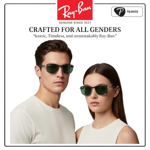 Image of Ray-Ban RB3671CH CHROMANCE POLARIZED Square-Round Shape Sunglasses for Men & Women with Official Eyewear Kit