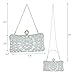 MAIRLOM Rhinestone Clutch Purses for Women Evening Wedding Formal - Pearl Clasp Handbag Crystal Gemstone Bag for Party Prom(Solid Silver)