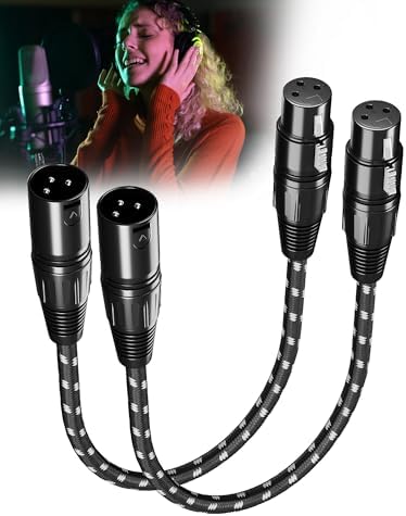 Short XLR Cables 10 inch 2 Pack, XLR Microphone Cable
