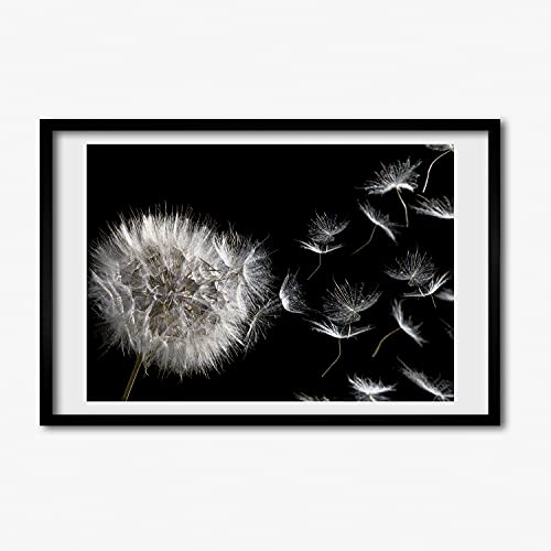 Cadre photo affiche pissenlit 60x40 cm et tableau cadre en bois Tulup