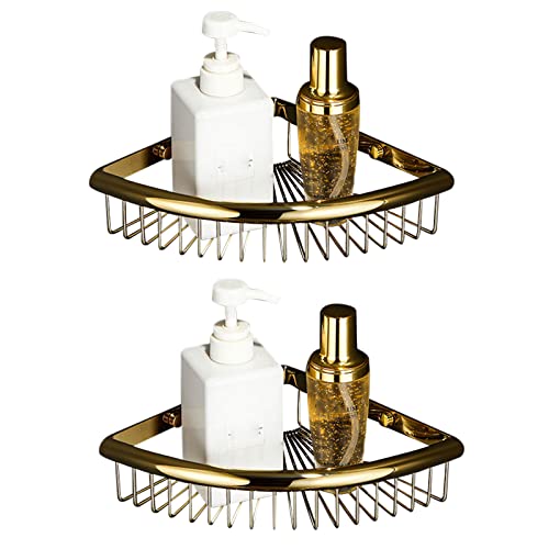 YANYUESHOP Bathroom Shelf Corner Shower Caddy No Drilling Shower Caddie Stainless Steel Adhesive Wall Mounted for Bathroom Toilet