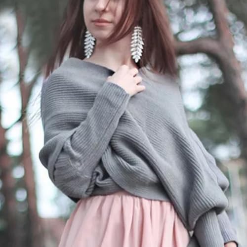 Knitted Scarf With Sleeves for Women,Autumn Winter Elegant Sweater Scarf,Multifunctional Cozy Scarf Sweater Wrap2