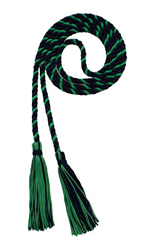 Image of Graduation Honor Cord - Navy /Kelly - Every School Color Available - Made in USA
