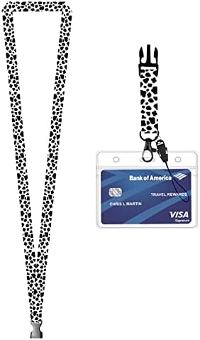 Exemption Card, Lanyard with Card Holder, Length Adjustable Waterproof Plastic Badge Holder, (Cow)