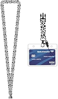 Exemption Card, Lanyard with Card Holder, Length Adjustable Waterproof Plastic Badge Holder, (Cow)