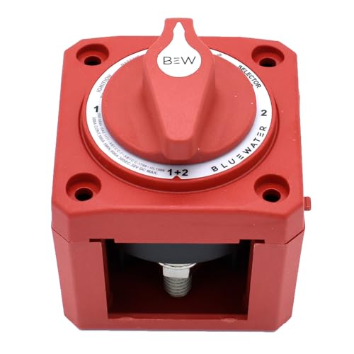9800-007-11 - Aftermarket Replacement Off/1/2/both Battery Switch - Surface Mount - Red Compatible with Bluewater