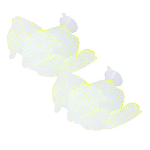 Image of Emily Pets Imported Silicone Aquarium Fish Tank Decor Artificial Coral Plant Underwater Decoration (Yellow)