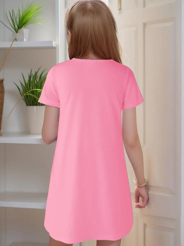 MyFav Girls Dress Short Sleeve Summer Casual Cute Midi Dress3