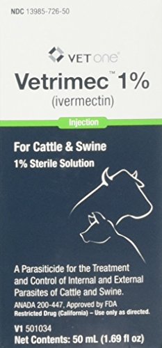 Vet One Vetrimec 1% (Ivermectin) for Cattle & Swine - Parasiticide for Treatment & Control of Parasites - 50ml