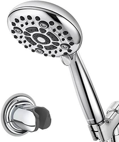 DAKINGS 6 Modes High Flow Handheld Shower Head Set and Strong Adhesive and Waterproof Adjustable Handheld Shower Holder for Bathroom
