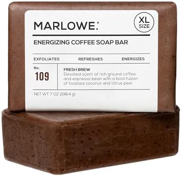 MARLOWE. Coffee Bar Soap, Exfoliating Body Scrub for Men, 7 oz