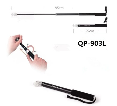 Monopod with smartphone attached