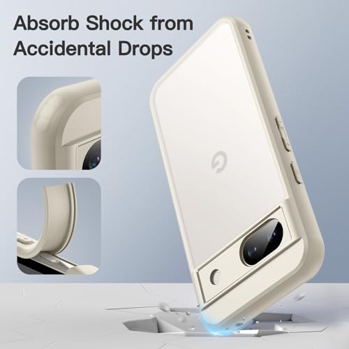 Image of JETech Matte Cover Case for Google Pixel 8a 6.1-Inch 2024, Frosted Translucent Back Protective Slim Phone Cover, Anti-Fingerprints (Beige)